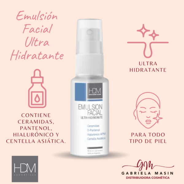 Emulsion facial Ultra Hidratante HDM Con Cerámidas x 50ml