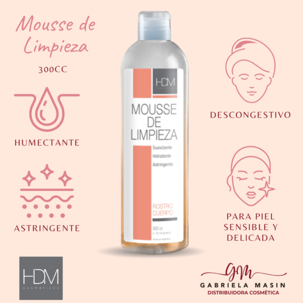 MOUSSE DE LIMPIEZA DESCONGESTIVA 300cc - HDM (RESPUESTO SIN VALVULA)