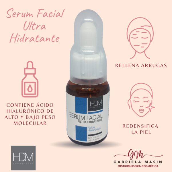 SERUM FACIAL ULTRA HIDRATANTE CON HIALURONICO 30cc - HDM