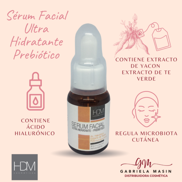 SERUM FACIAL ULTRA HIDRATANTE - PREBIOTICO - 30cc - HDM