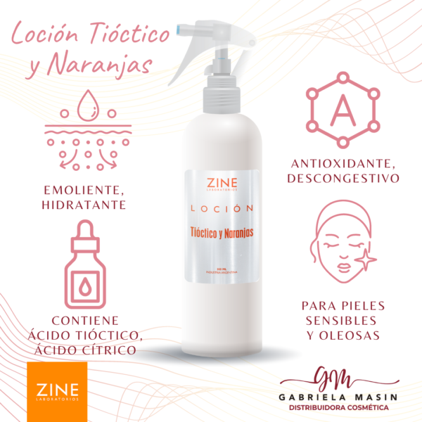 Loción en Spray de  Tióctico y Naranjas 300 ml - ZINE